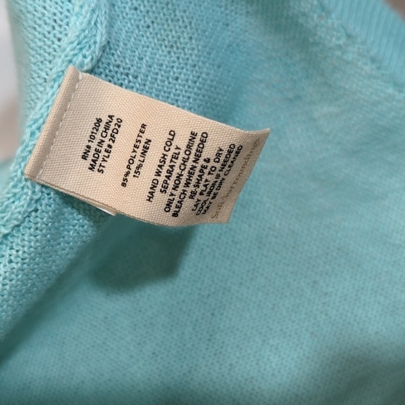 Soft Surroundings Open front Cardigan Linen Blend Button Accent Sleeve - Picture 3 of 9